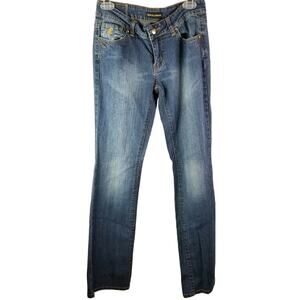 Rocawear Womens Jeans Juniors Size 5 Bootcut Thick Stitch Medium Wash